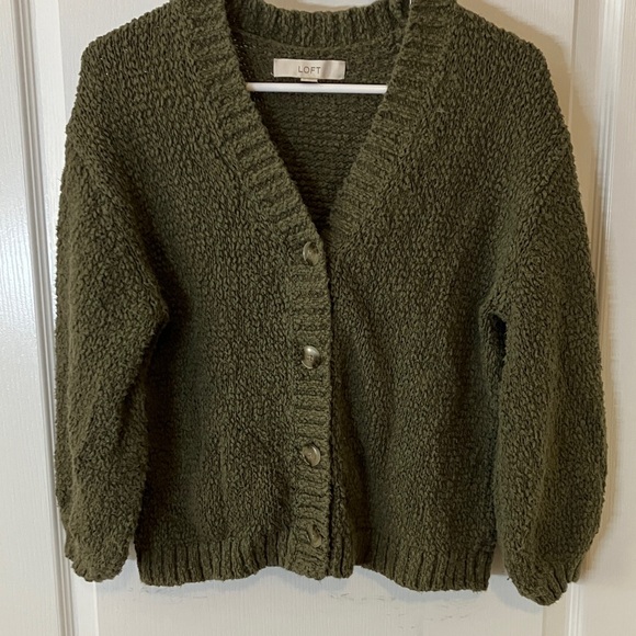 LOFT Sweaters - Moss green slub knit 100% cotton